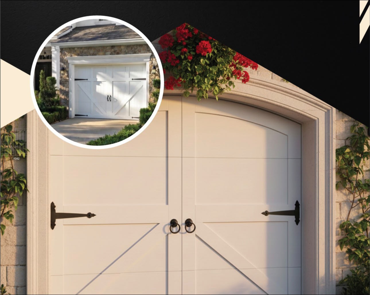 White carriage-style garage door